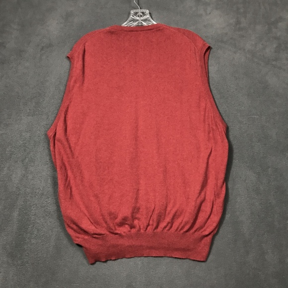 Peter Millar Luxury Blend Golf Sweater Vest Cotton Cashmere Salmon Mens XL - Picture 7 of 9